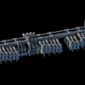 Industrial Equipment Pipeline System With Arranged Mechanical Components And Structural Frames