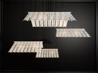 Modern Crystal Chandelier Design With Geometric Shape Hanging Structure And Metal Frame 3d model