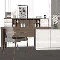 New Chinese Dressing Table Wooden Dressing Table Combination 3d model