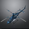 Advanced Aerospace Blue Helicopter With White Rotor And 3D Design Details