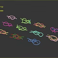 Scattered Metal Paper Clips In Various Shapes On Dark Background Surface