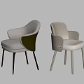 Modern Light Colored Dining Chairs With Green Accent And Black Light Legs