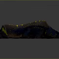 Dark Blue Lizard With Yellow Markings 3D Model Displayed On Gray Background