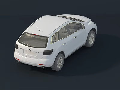 Modern White Car Rear View With Sleek Exterior Design And Stylish Alloy Wheels 3d model