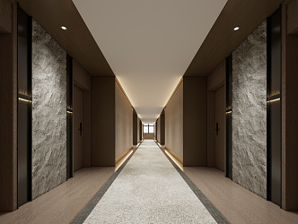 Modern Hotel Aisle 3d model