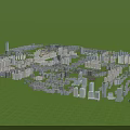 Aerial View Urban Planning With Residential Buildings Green Areas And Road Networks