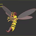 Mechanical Robotic Bee Featuring Yellow Black Stripes Metallic Body And Transparent Wings