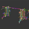 Dual Station Multi Functional Gym Equipment With Metal Frame Cable System And Weight Plates