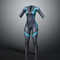 Black and Blue Long Sleeve Bodysuit with Color Block Fitted Sporty Design