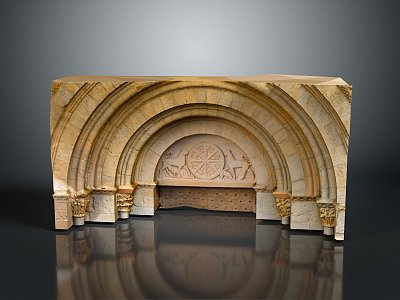 gatehouse stone gatehouse stone arch cartoon arch outdoor items realistic 3d model