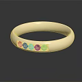 Elegant Silver Band Ring With Green Gemstones And White Accent Stones Design