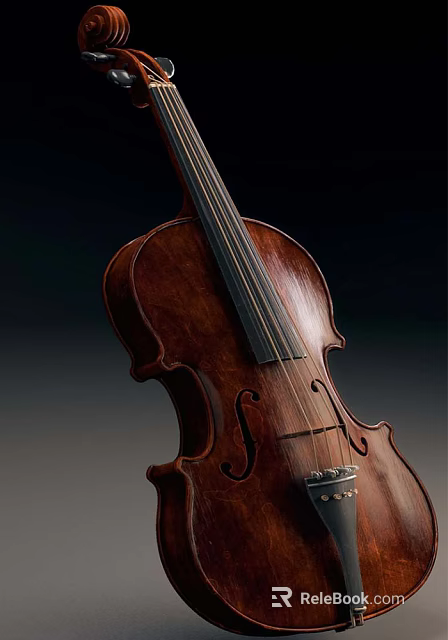 High Quality Handmade Wooden Violin With Classic Design And Fine String Details 3d model 