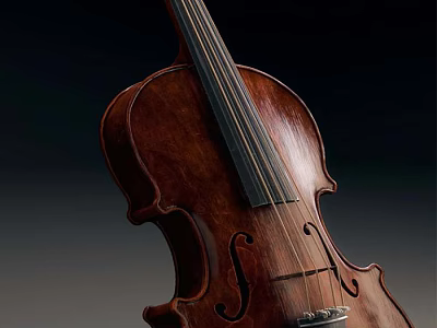 High Quality Handmade Wooden Violin With Classic Design And Fine String Details 3d model