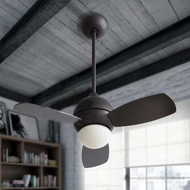 Modern Ceiling Air Conditioning Fan With Light For Living Room Interior Design 3d model 