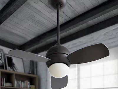 Modern Ceiling Air Conditioning Fan With Light For Living Room Interior Design 3d model