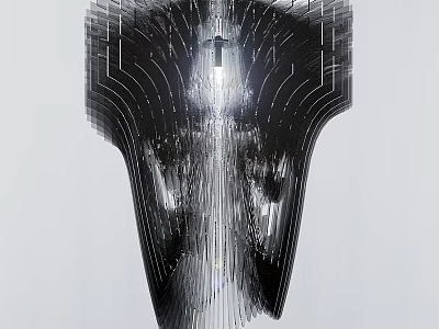 Modern Stylish Chandelier With Curved Metal Structure And Bright Light Effect For Interior Design 3d model