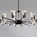 Modern Elegant Chandelier with Multiple Arms White Lampshades and Metal Frame Structure