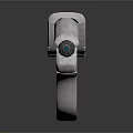 Futuristic Silver Sleek Mechanical Launcher With Blue Accents Projectile And Reflective Surface