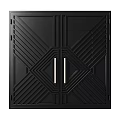 Modern Black Double Doors Interior With Geometric Patterns And Metal Handles 3d model