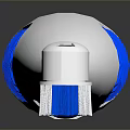Electric Toothbrush With White And Blue Ergonomic Grip Handle And Soft Bristle Head