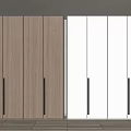 Modern Wardrobe Interior Design With Wooden And White Panel Doors And Handles