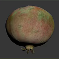 Fresh Ripe Pomegranate with Pink Yellow Glossy Skin and Natural Texture