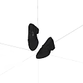 Black Leather Loafer Shoes With Block Heel And Classic Design For Casual Wear