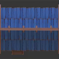 Cartoon Scene Of A Wooden House With Blue Roof Steps Door And Windows Design