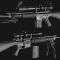 High Precision Tactical Rifle With Optic Scope Magazine And Bullets 3d model