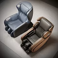 Blue And Brown Leather Massage Chairs With Modern Ergonomic Comfort Design