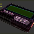 Handheld Black Electronic Device With Green Screen And Control Buttons