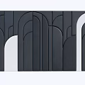 Modern Wall Paneling Design With Black White Geometric Curved Arch Patterns 3d model