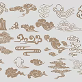 Chinese-style Carved Pattern Totem Window Carved Pane 3d model