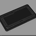 Dark Tech Device With Metal Frame Touch Surface Buttons And Ports