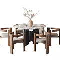 Quiet Dining Table and Chair Combination Dining Table and Chair 3d model