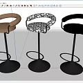 Stylish Modern Bar Stools With Circular Armrests Leather Seats Silver Metal Bases Multiple Color Options