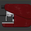Professional Red Espresso Machine with Three Spouts and Stainless Steel Components