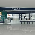 Half&Half Modern Boutique Store With Display Shelves Mannequin Round Mirrors And Green Plant