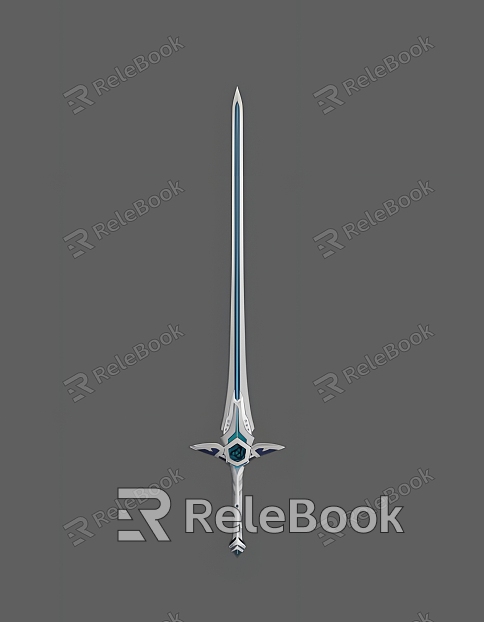 Cartoon Long Sword Cartoon Weapon Animation Props Sword Game Long Sword Weapon Ancient model