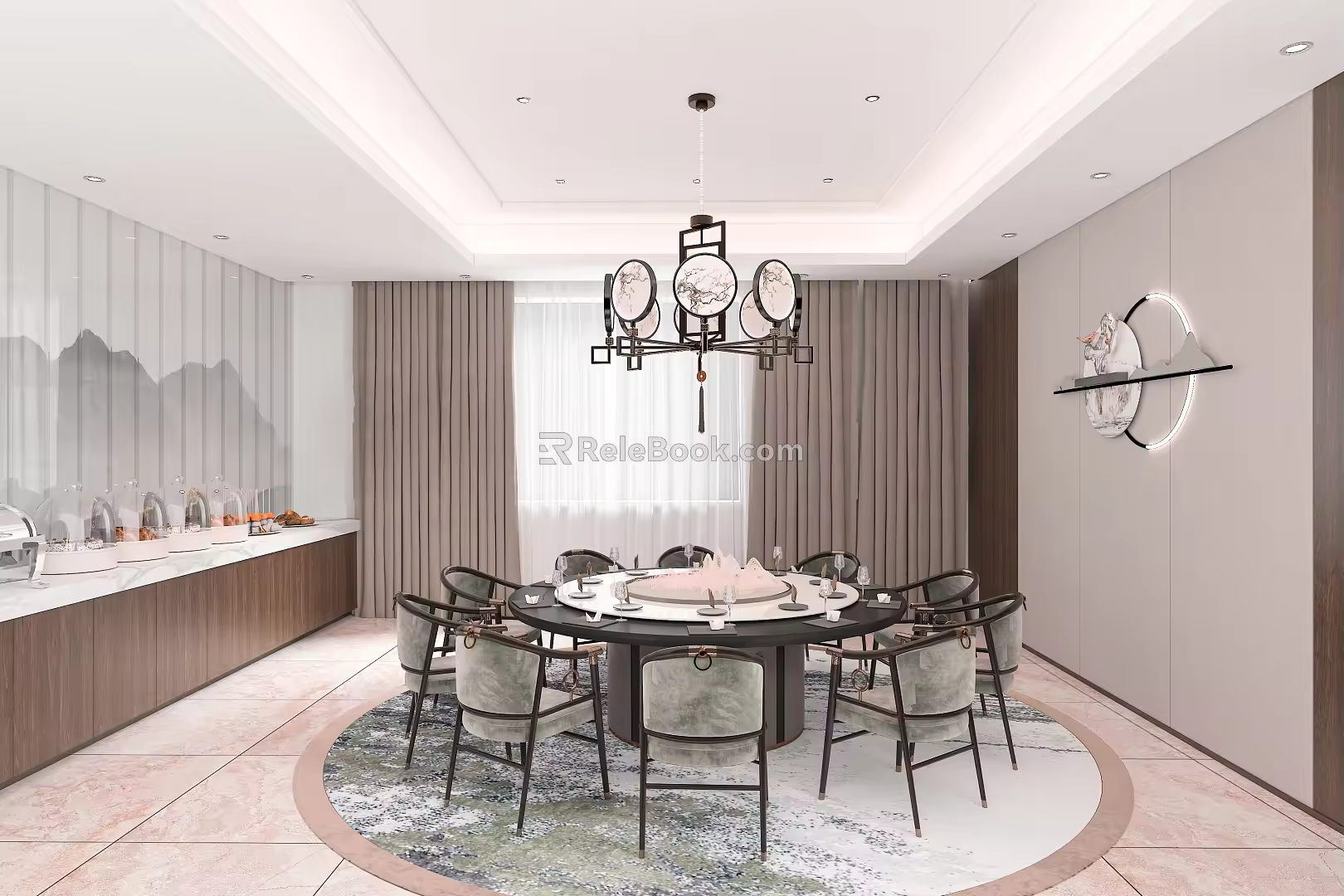 New Chinese-style private room large private room 3d model