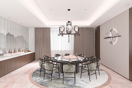 New Chinese-style private room large private room 3d model