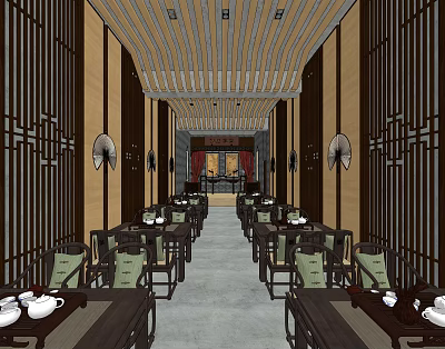 New Chinese Teahouse 3d model