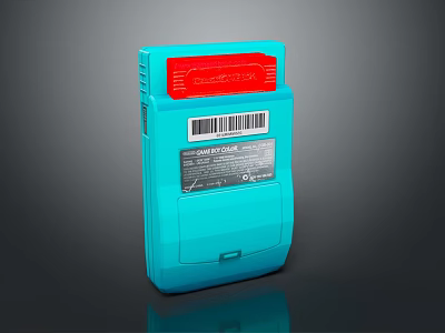 Blue And Red Computer Portable Power Bank With USB Charging Port And Barcode Label 3d model
