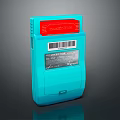 Blue And Red Computer Portable Power Bank With USB Charging Port And Barcode Label