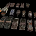 Vintage Armored Cars in Various Styles with Dark Brown and Rustic Finishes
