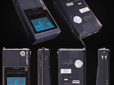 Vintage Digital Audio Players SONY Walkman And Cassette Recorder Retro Designs With Collectible Technology Features 3d model