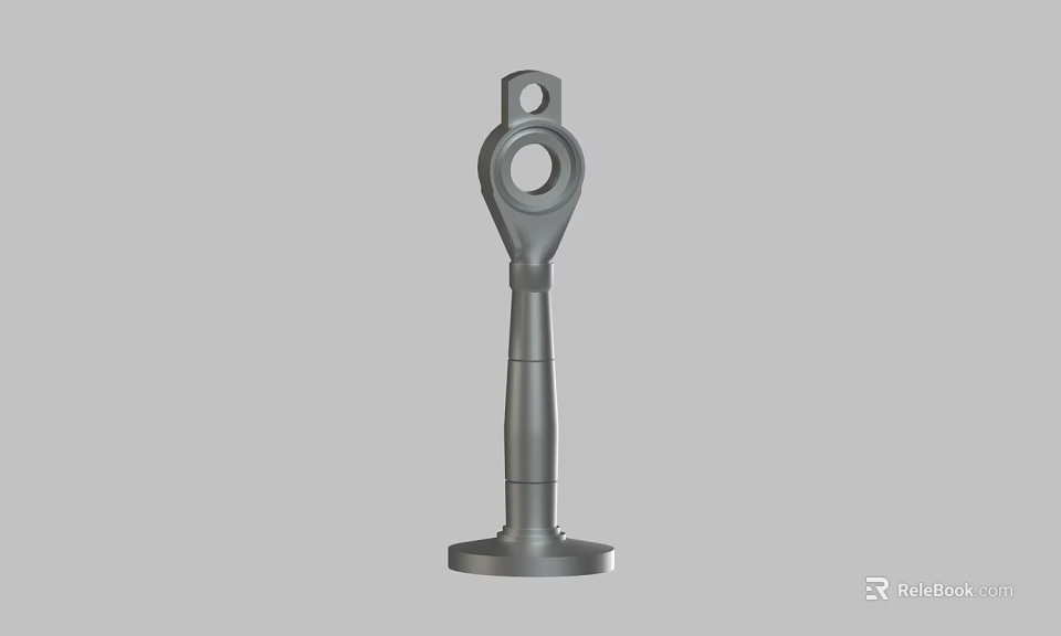 Gray Metal Mechanical Part With Ring Structure Cylindrical Body And Base 3d model 