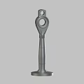 Gray Metal Mechanical Part With Ring Structure Cylindrical Body And Base 3d model