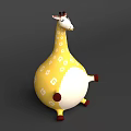 Cute Cartoon Style Inflatable Giraffe Toy with Yellow Body White Patterns and Red Feet