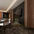 New Chinese-style large private room 3d model